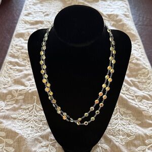 Touchstone Crystal Double-Strand Yellow-Orange Accent Necklace